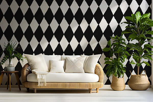 Padrão de diamante preto e branco Padrão de diamante preto e branco