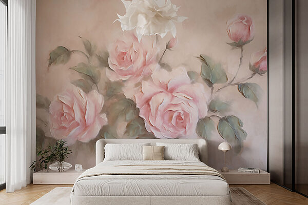 Pintura de rosas cor-de-rosa Pintura de rosas cor-de-rosa