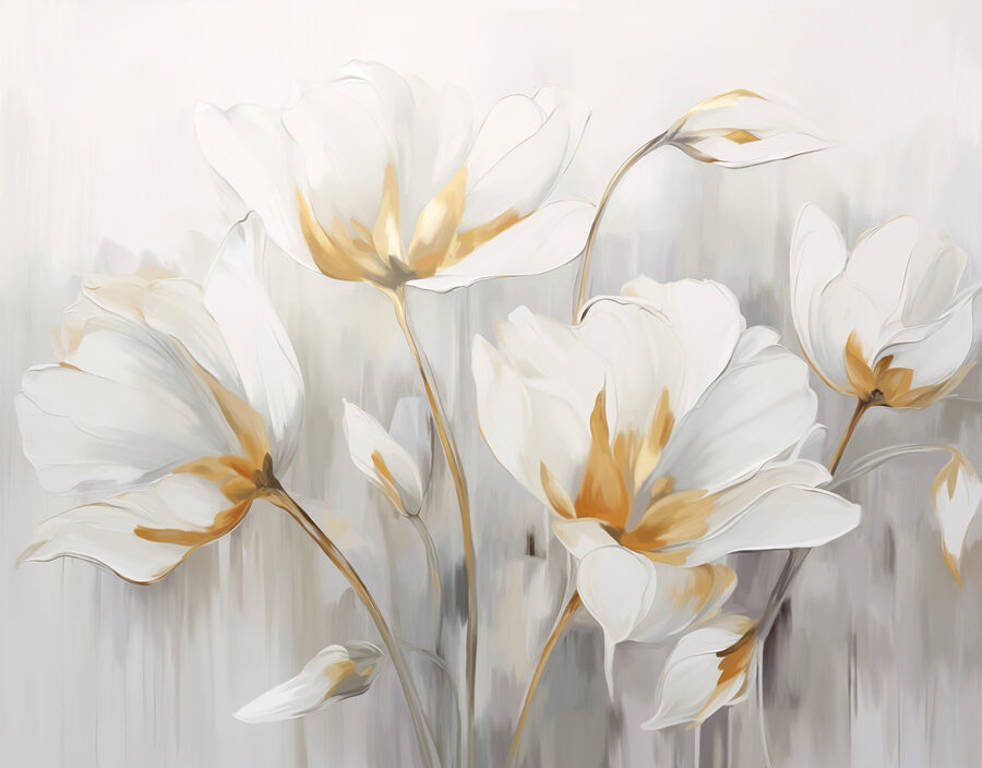 Pintura de flores brancas Pintura de flores brancas
