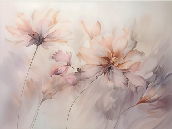 Painting of flowers on a white background Painting of flowers on a white background