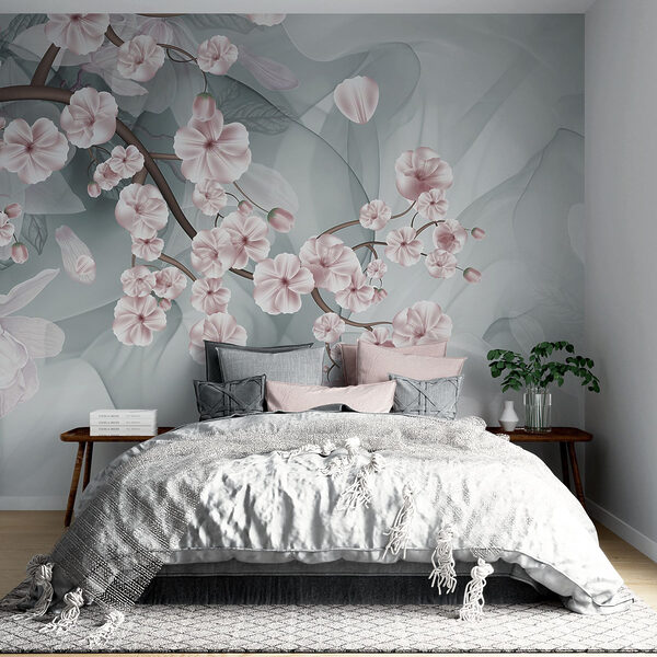 Ramo com flores cor-de-rosa e flores brancas Ramo com flores cor-de-rosa e flores brancas