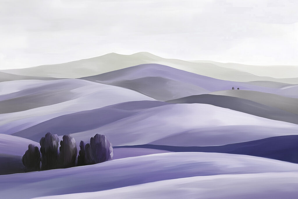 Paisagem de colinas com árvores Paisagem de colinas com árvores