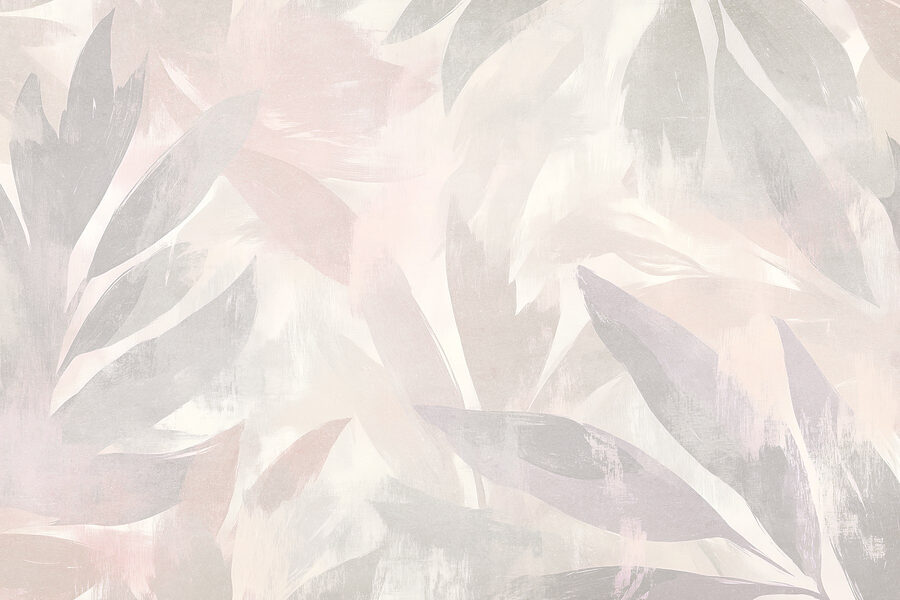 Fundo branco e cor-de-rosa com folhas