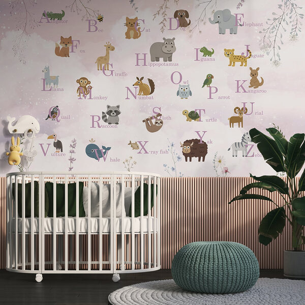 Cartaz com animais e letras Cartaz com animais e letras