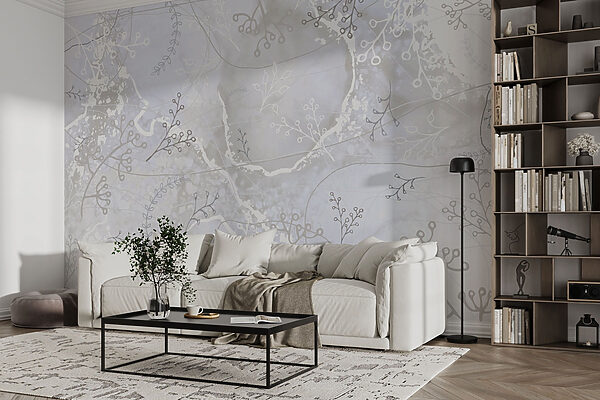 Fundo branco e cinzento com desenhos florais brancos e cinzentos Fundo branco e cinzento com desenhos florais brancos e cinzentos