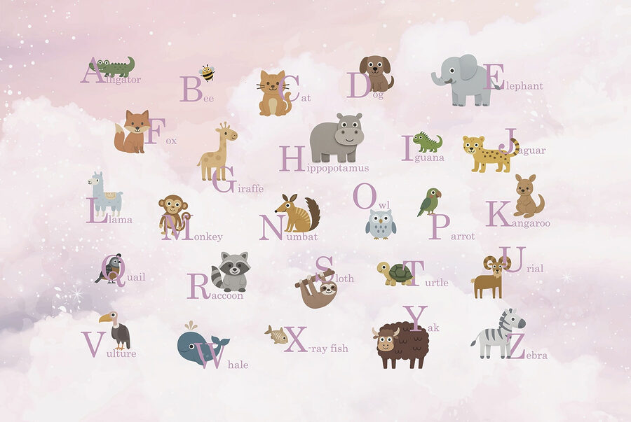 Grupo de animais com letras