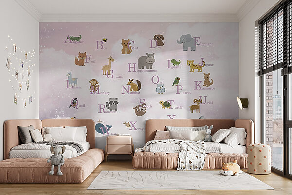 Grupo de animais com letras Grupo de animais com letras