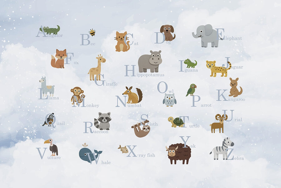 Grupo de animais com letras