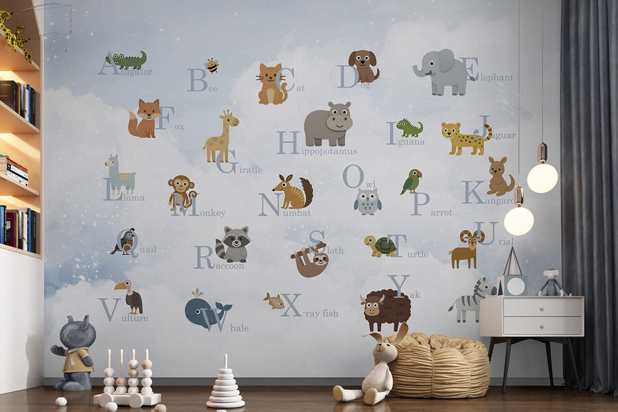 Grupo de animais com letras