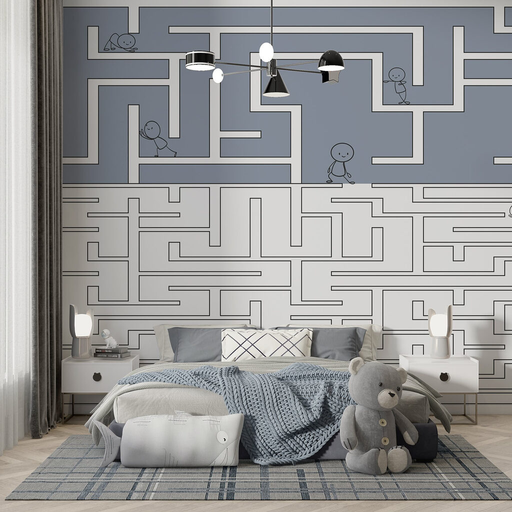 Maze with people walking on the ground