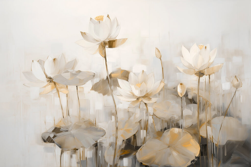 Pintura de flores brancas Pintura de flores brancas