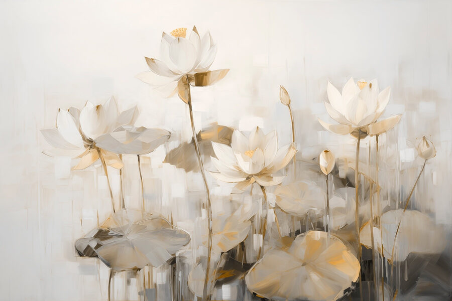 Pintura de flores brancas