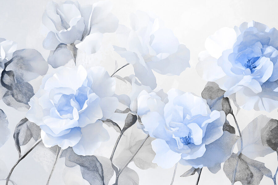 Grupo de flores azuis
