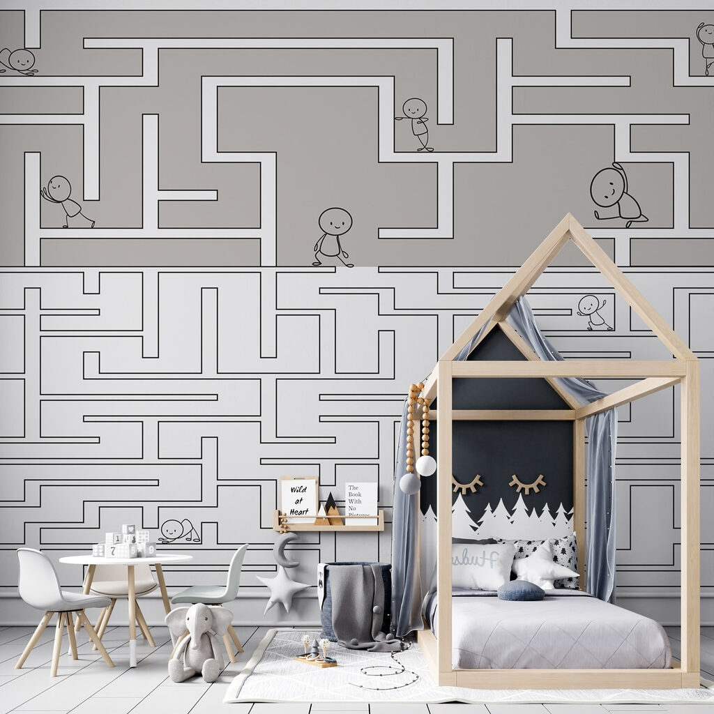 Maze with people walking on the ground Maze with people walking on the ground