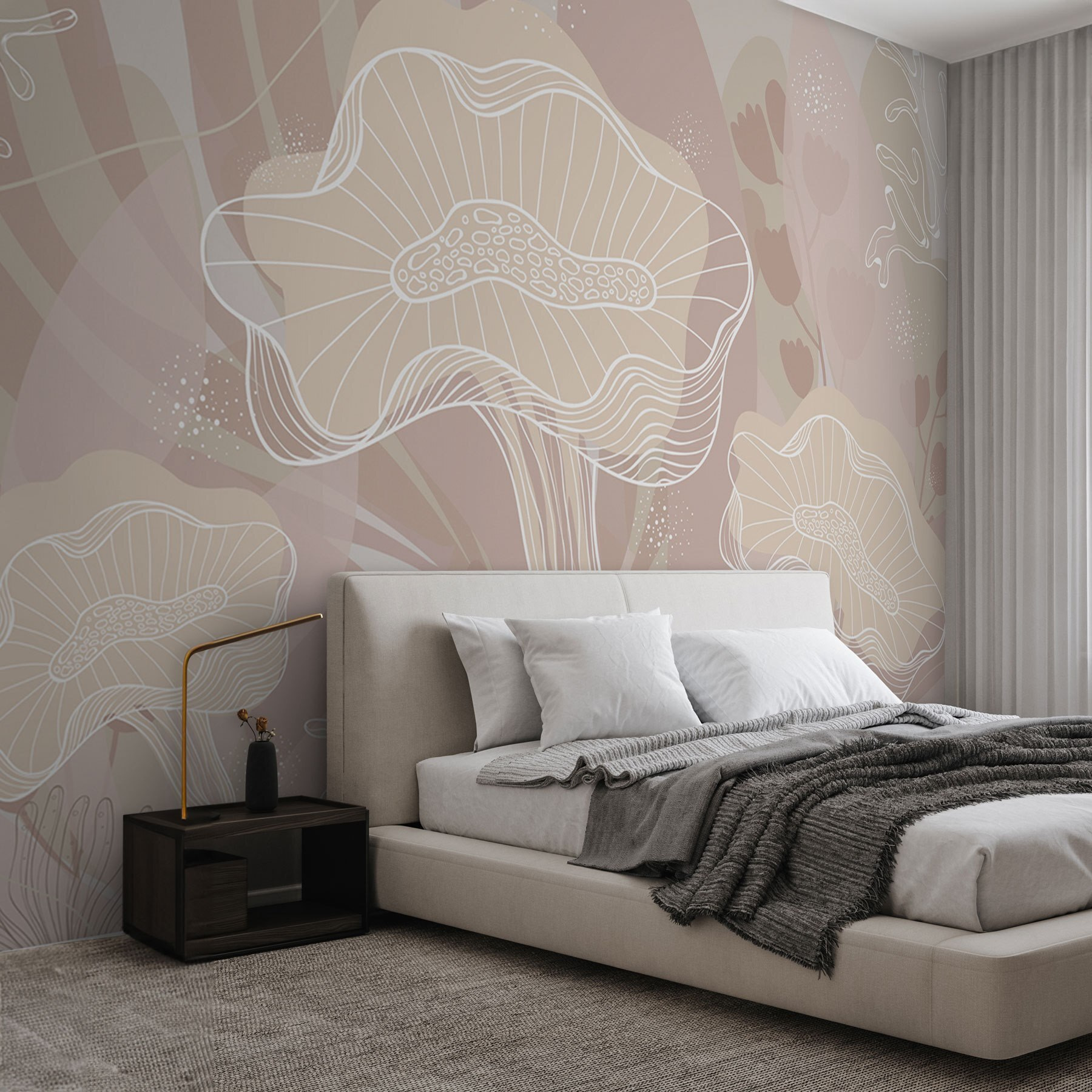 White outline of mushrooms White outline of mushrooms