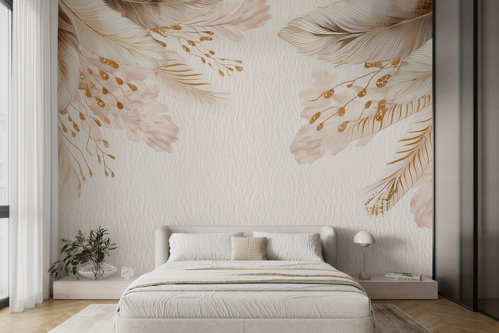 Delicate feathers on soft background Delicate feathers on soft background