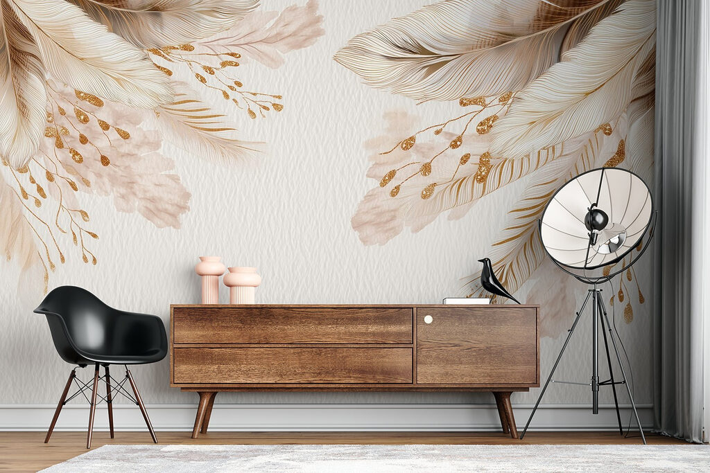 Delicate feathers on soft background Delicate feathers on soft background