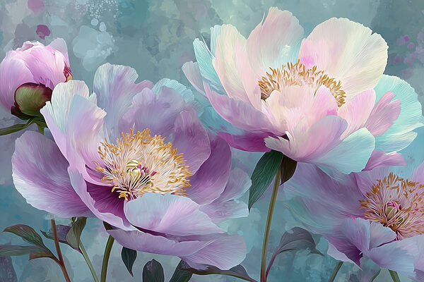 Flores delicadas em tons pastel suaves Flores delicadas em tons pastel suaves