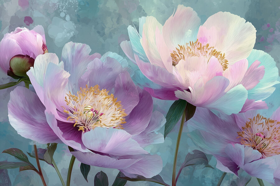 Flores delicadas em tons pastel suaves