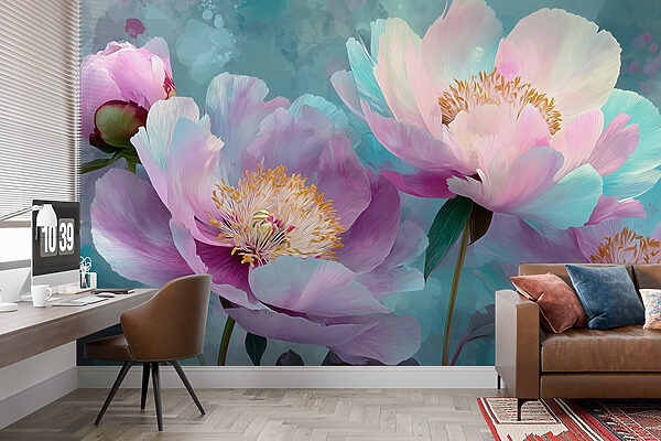 Flores delicadas em tons pastel suaves Flores delicadas em tons pastel suaves