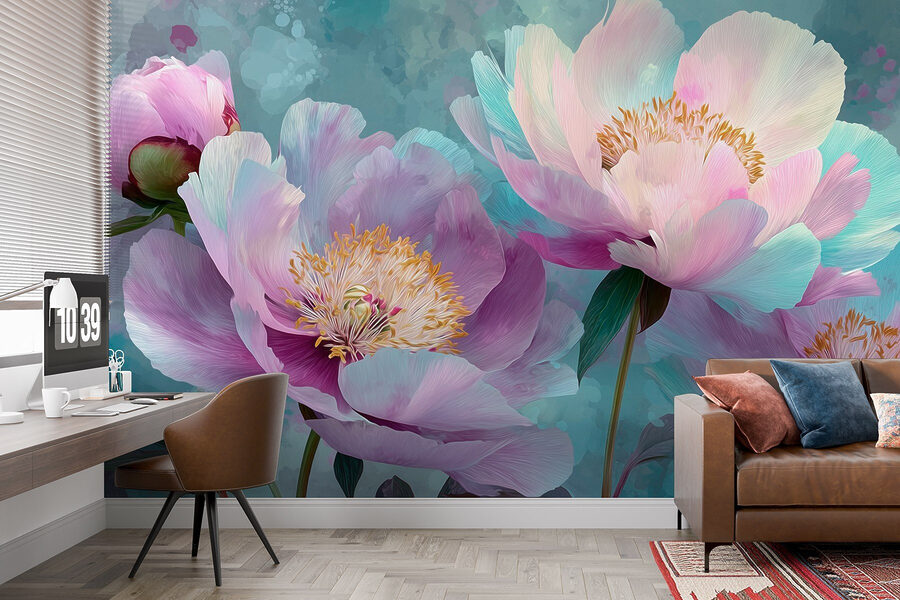 Flores delicadas em tons pastel suaves