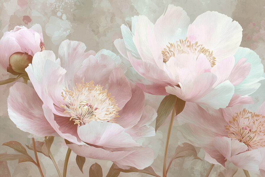 Flores delicadas em tons pastel suaves