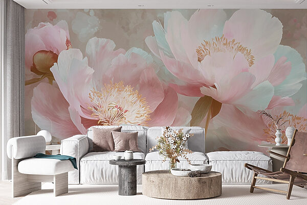 Flores delicadas em tons pastel suaves Flores delicadas em tons pastel suaves