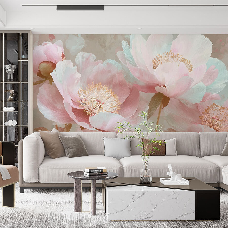 Flores delicadas em tons pastel suaves