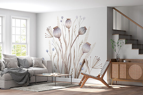 Pintura a aguarela de flores e plantas Pintura a aguarela de flores e plantas