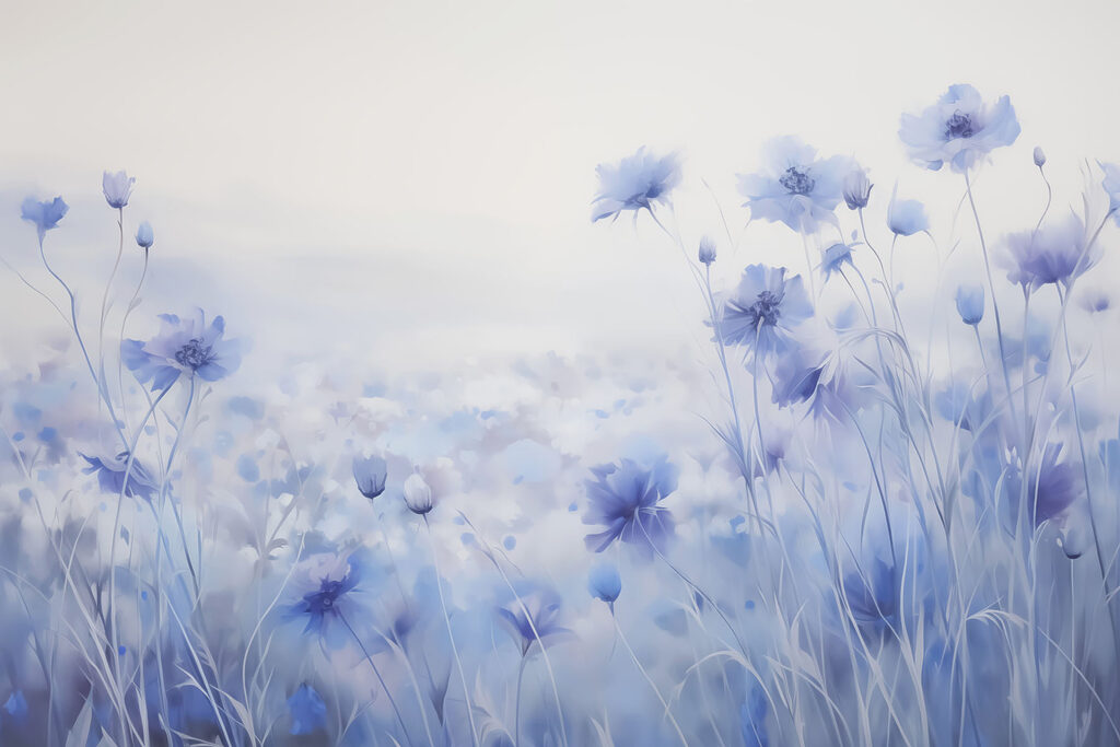 Campo de flores com um céu nublado Campo de flores com um céu nublado