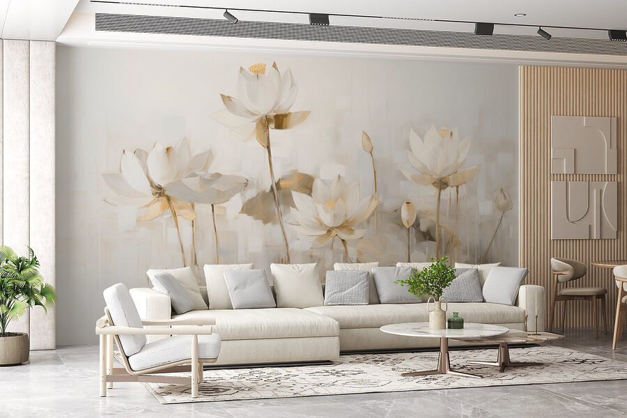 Pintura de flores brancas