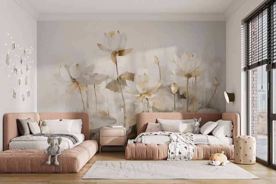 Pintura de flores brancas