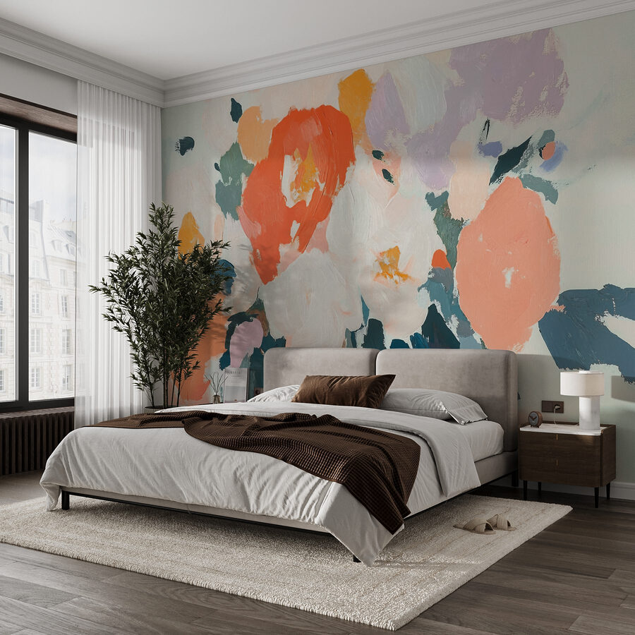 Pintura de flores com cores diferentes