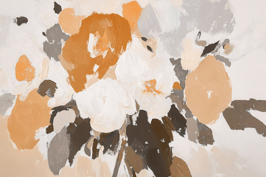 Pintura de flores com cores diferentes