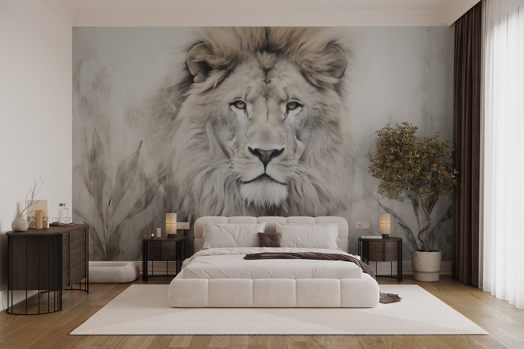 Majestic lion in serene surroundings Majestic lion in serene surroundings