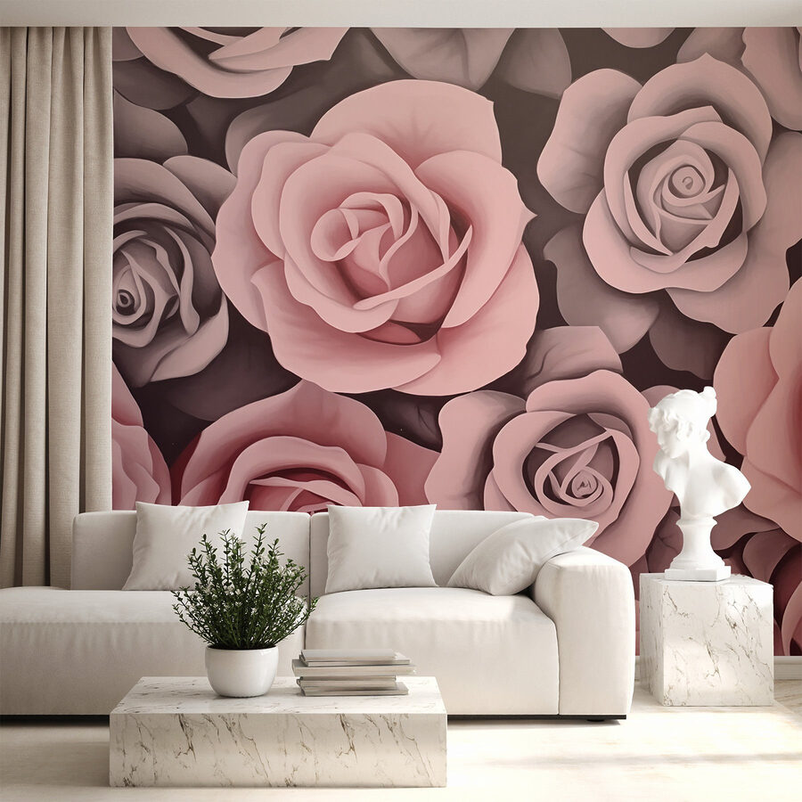 Papel de parede Grupo de rosas cor-de-rosa - Image 2
