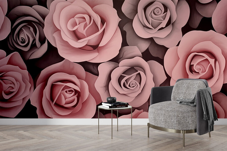 Papel de parede Grupo de rosas cor-de-rosa - Image 3