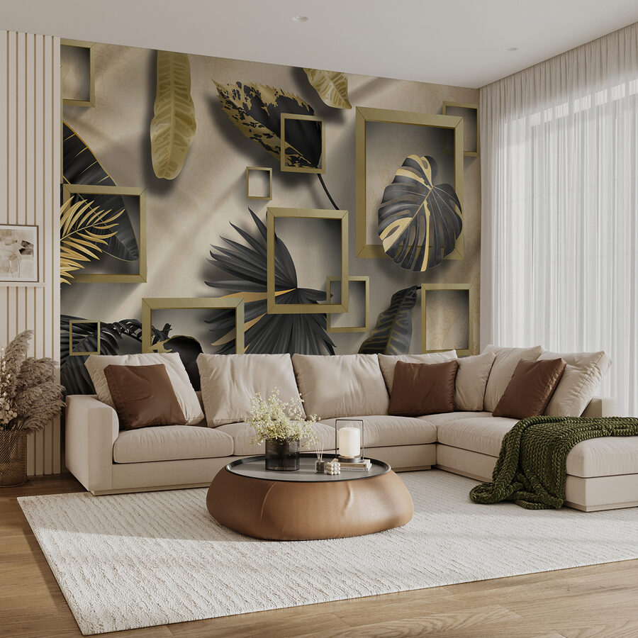 Folhagem luxuosa em molduras elegantes