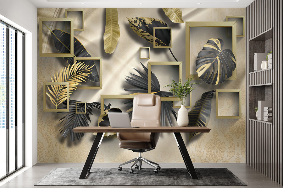 Folhagem luxuosa em molduras elegantes