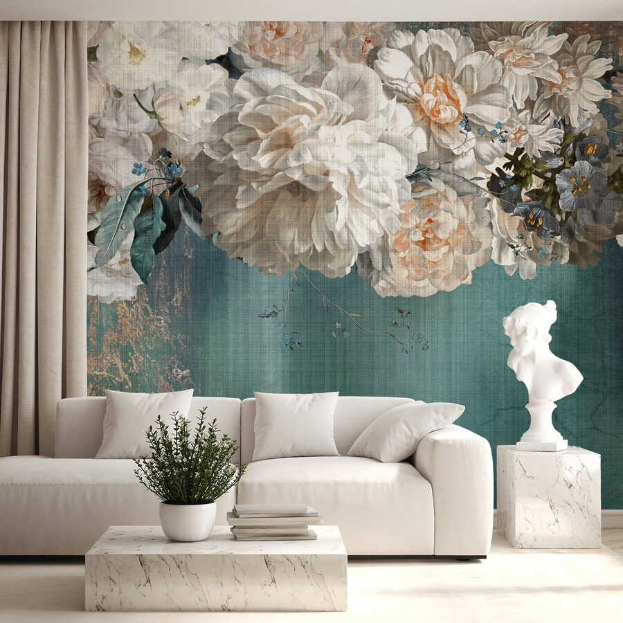 Pintura de flores brancas
