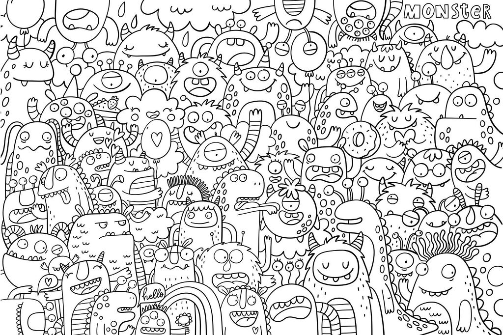 Grupo de monstros de desenhos animados Grupo de monstros de desenhos animados