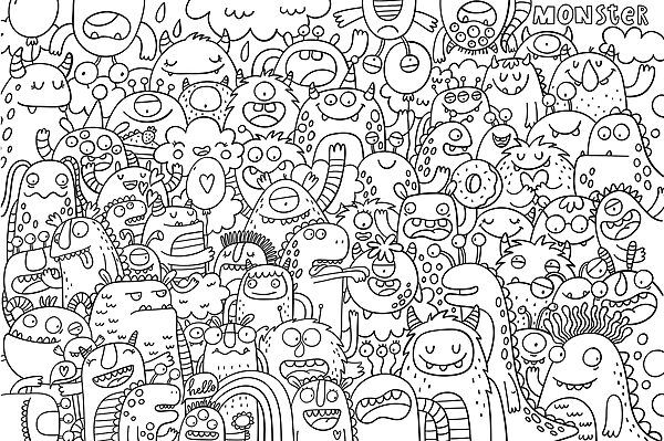 Grupo de monstros de desenhos animados Grupo de monstros de desenhos animados