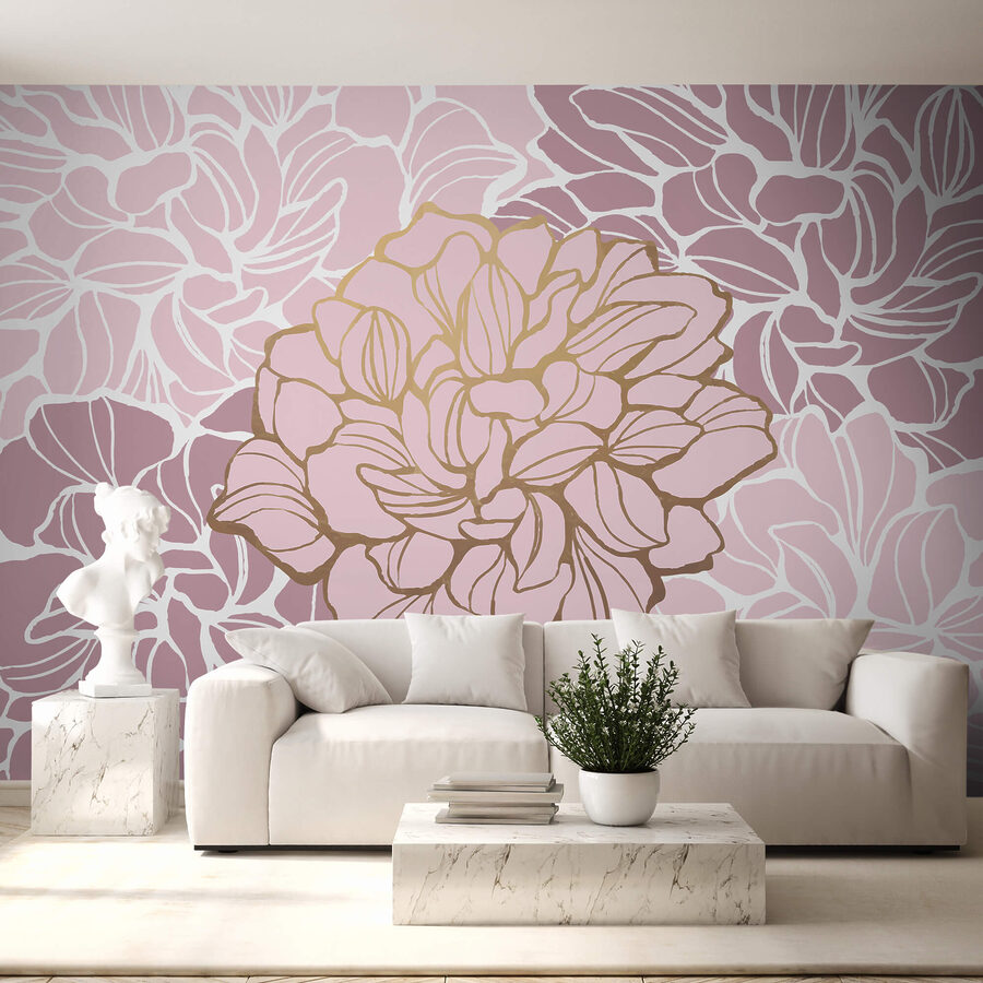 Flor rosa e branca