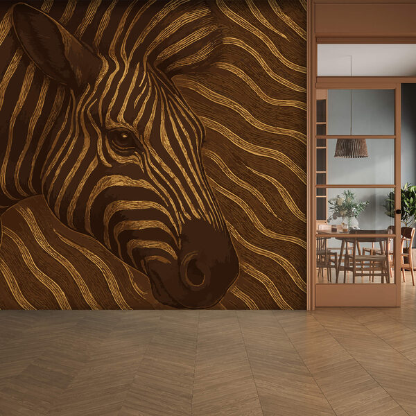 Zebra em redemoinhos abstractos de cor Zebra em redemoinhos abstractos de cor