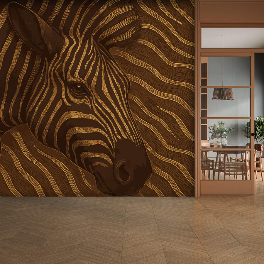 Zebra em redemoinhos abstractos de cor Zebra em redemoinhos abstractos de cor