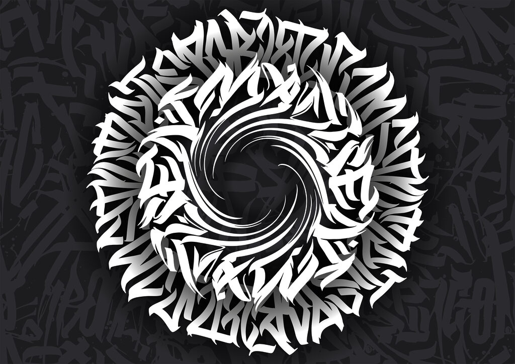 Padrão circular com letras Padrão circular com letras