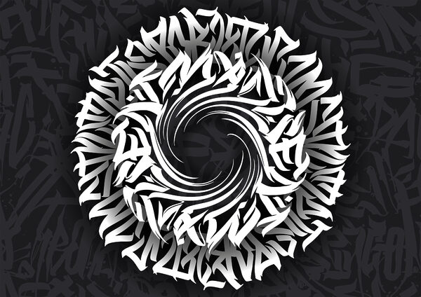 Padrão circular com letras Padrão circular com letras