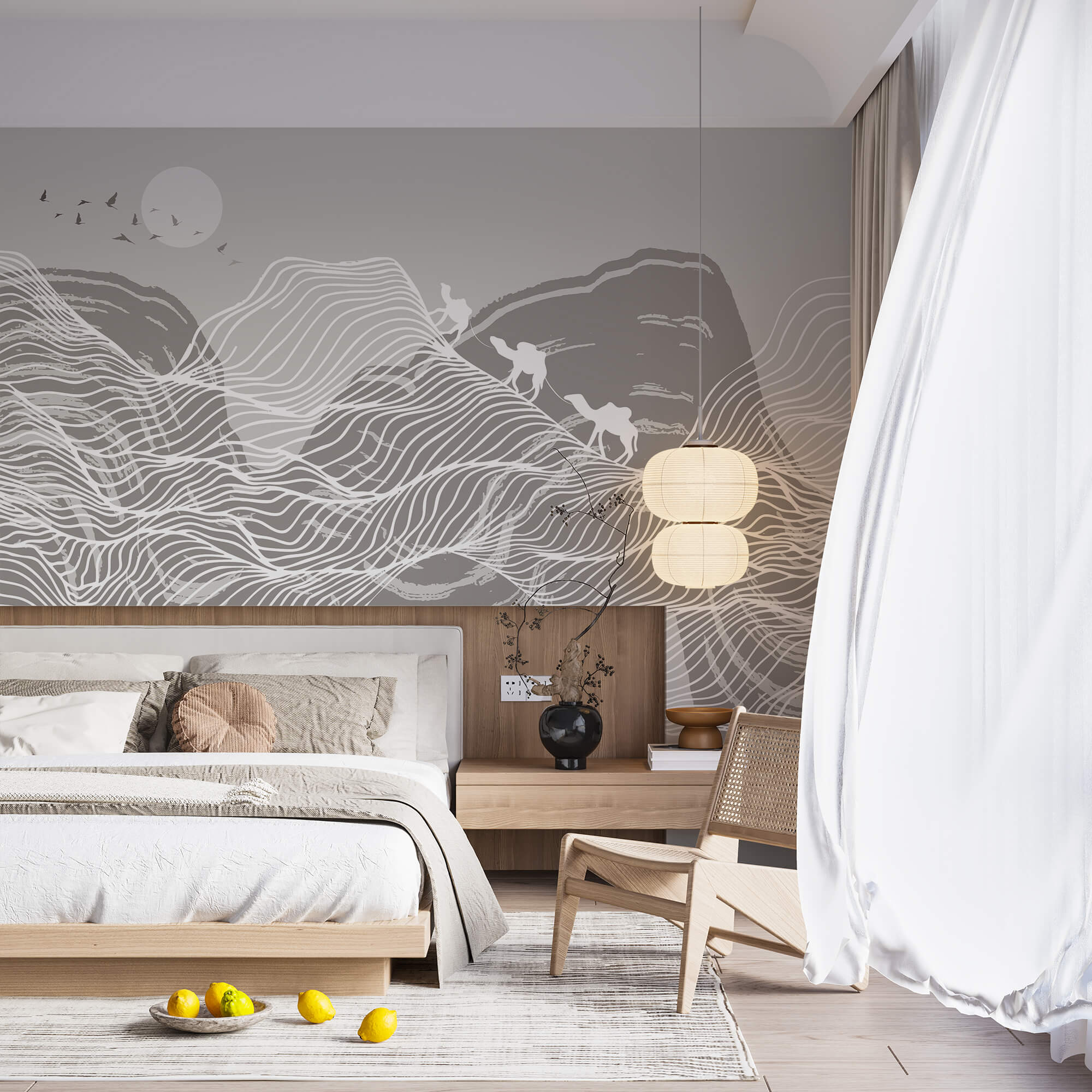 Linhas brancas sobre um fundo cinzento