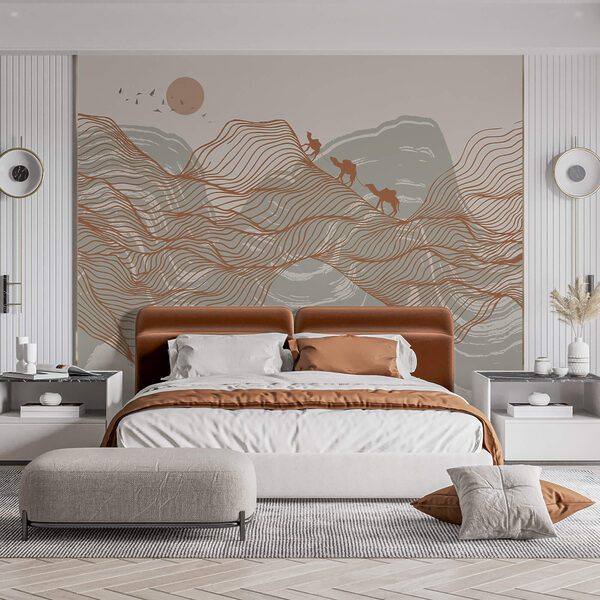 Desenho de uma paisagem desértica Desenho de uma paisagem desértica