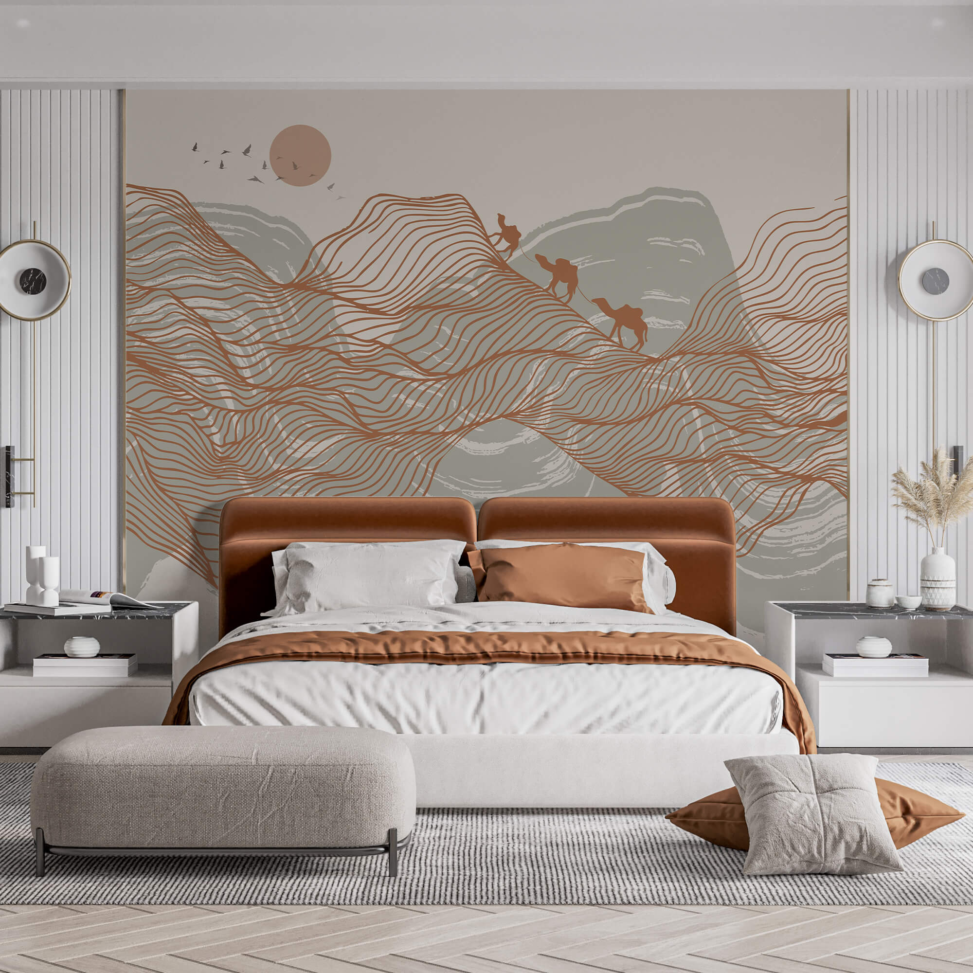 Desenho de uma paisagem desértica